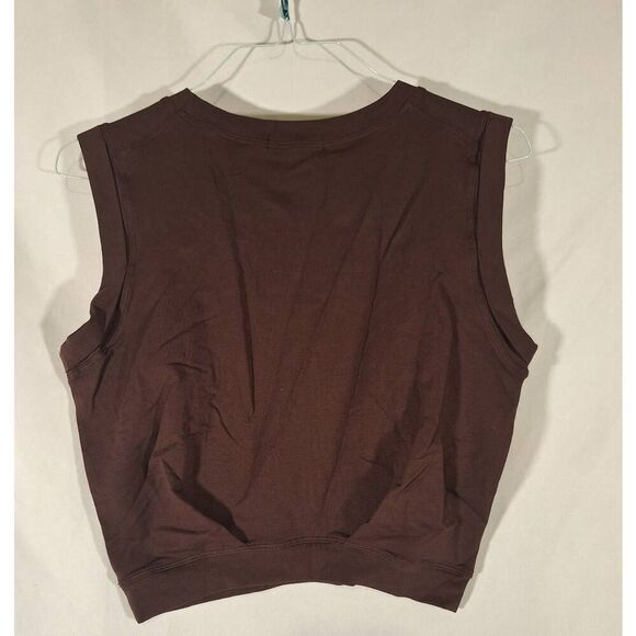 Arrive Guide Ladies Sleeveless Muscle Crop Top Brown Size Medium‎ NEW - Picture 2 of 3